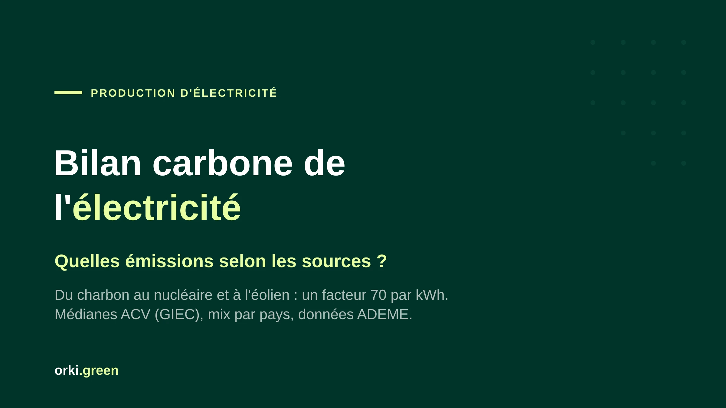 Bilan carbone de la production d'électricité : quelles émissions selon les sources ?