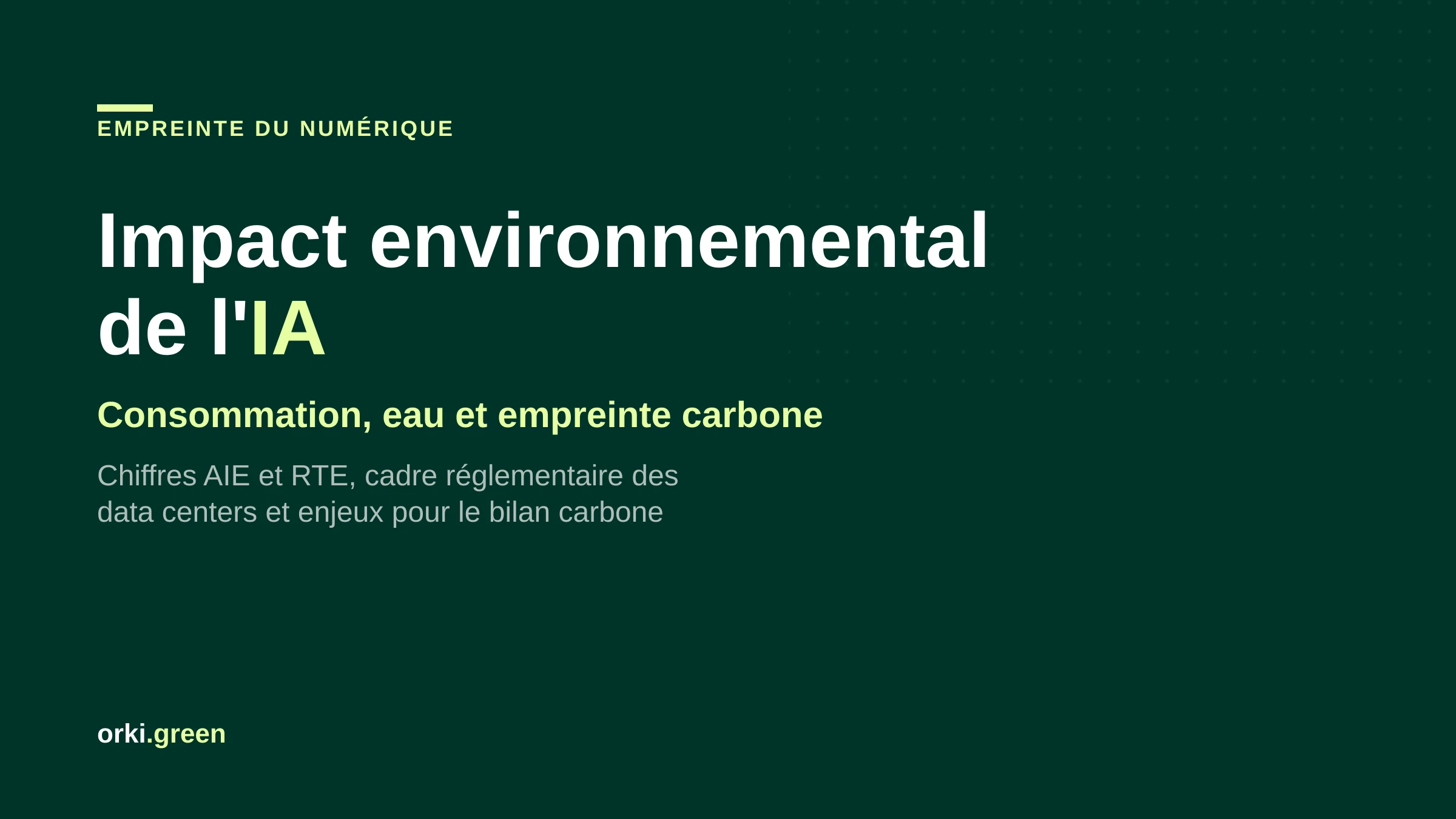Impact environnemental de l'intelligence artificielle : consommation énergétique, eau et empreinte carbone