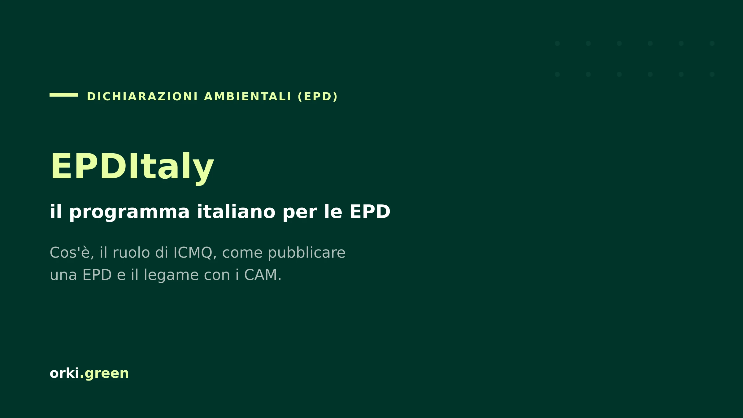EPDItaly: cos'è il programma italiano per le EPD