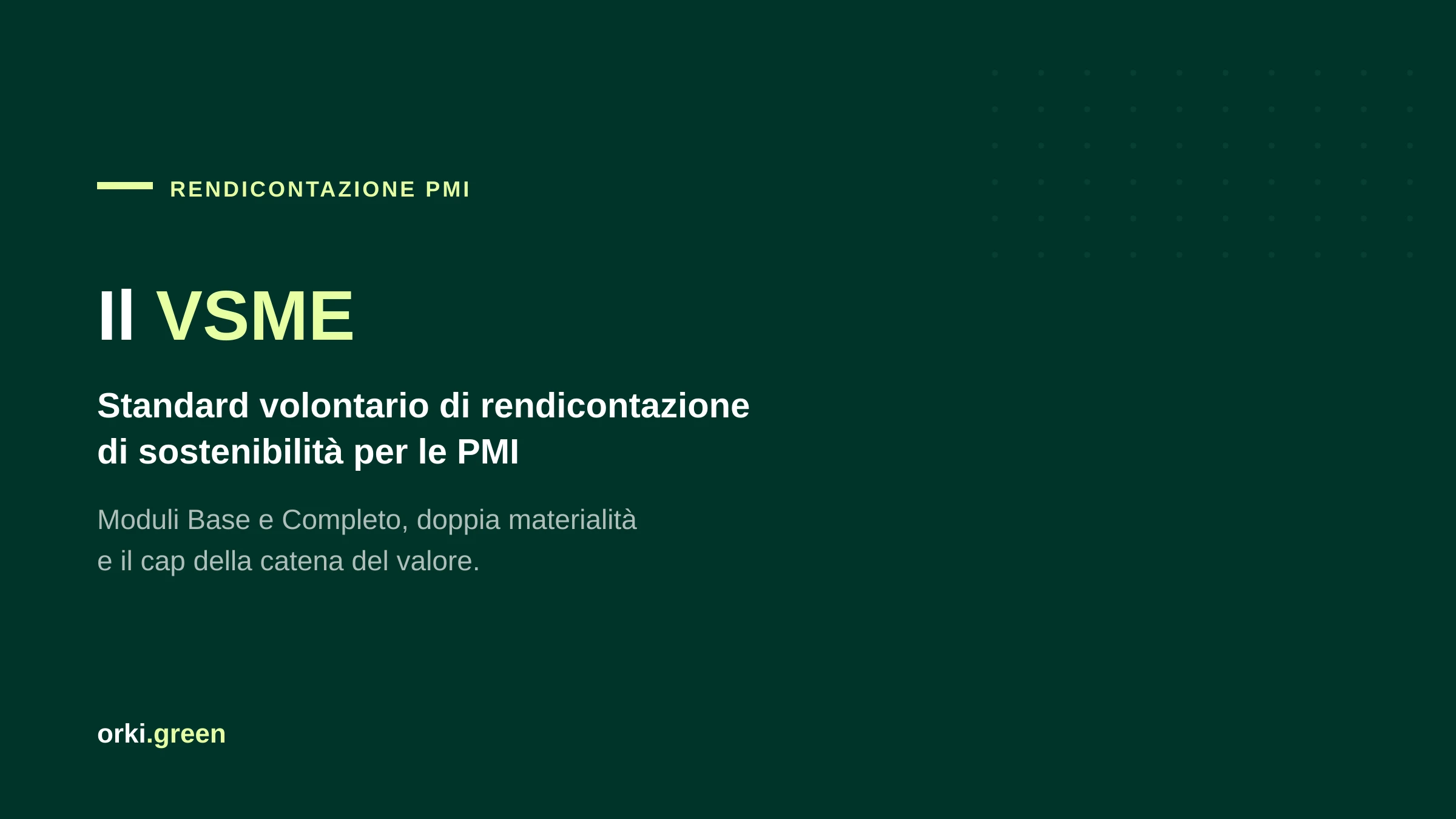 VSME: lo standard volontario di rendicontazione di sostenibilità per le PMI