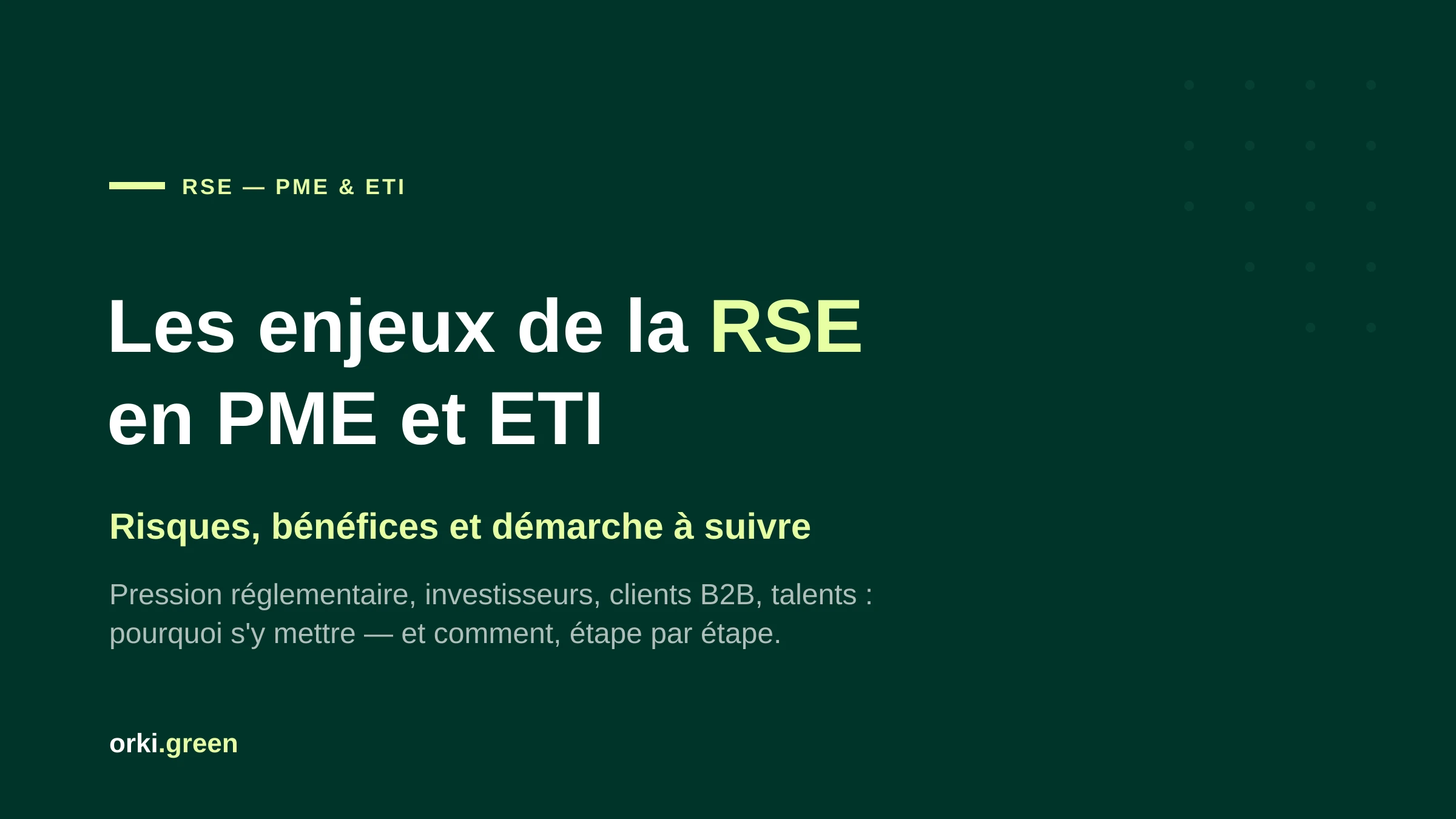 Enjeux de la RSE pour les PME et ETI : risques, bénéfices et démarche
